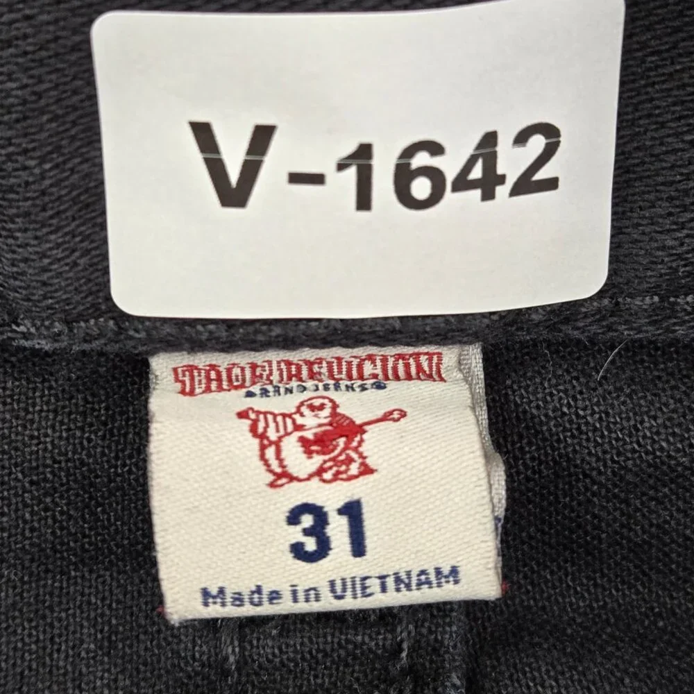 True Religion Men Jeans‎ 31 Black Skinny Denim Mid Rise Pockets 33